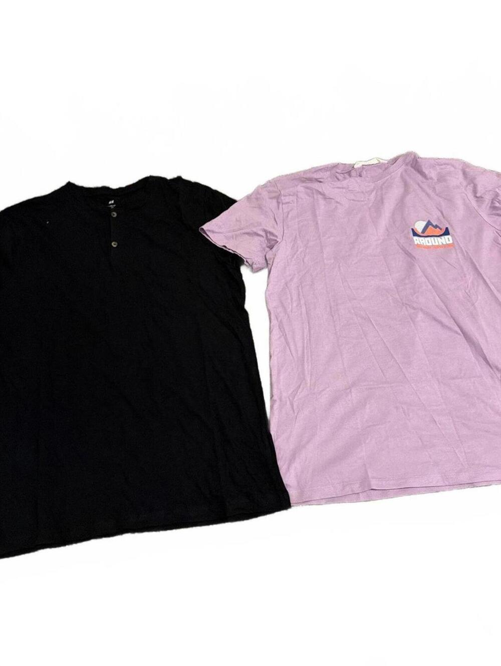 H&M Boys Lot of 2 Black & Purple T-Shirts Size US 20 (XXL)